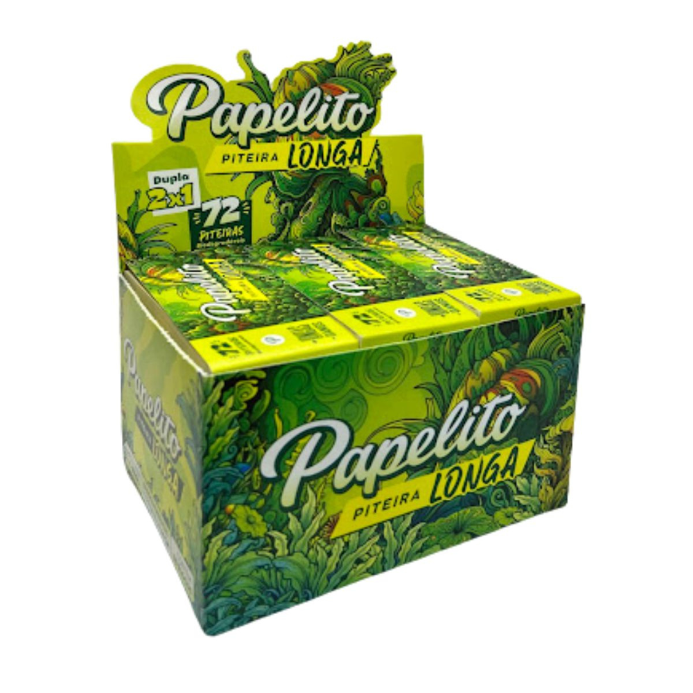Piteira Papelito Longa Dupla 2x1 - Display C/30 Livretos