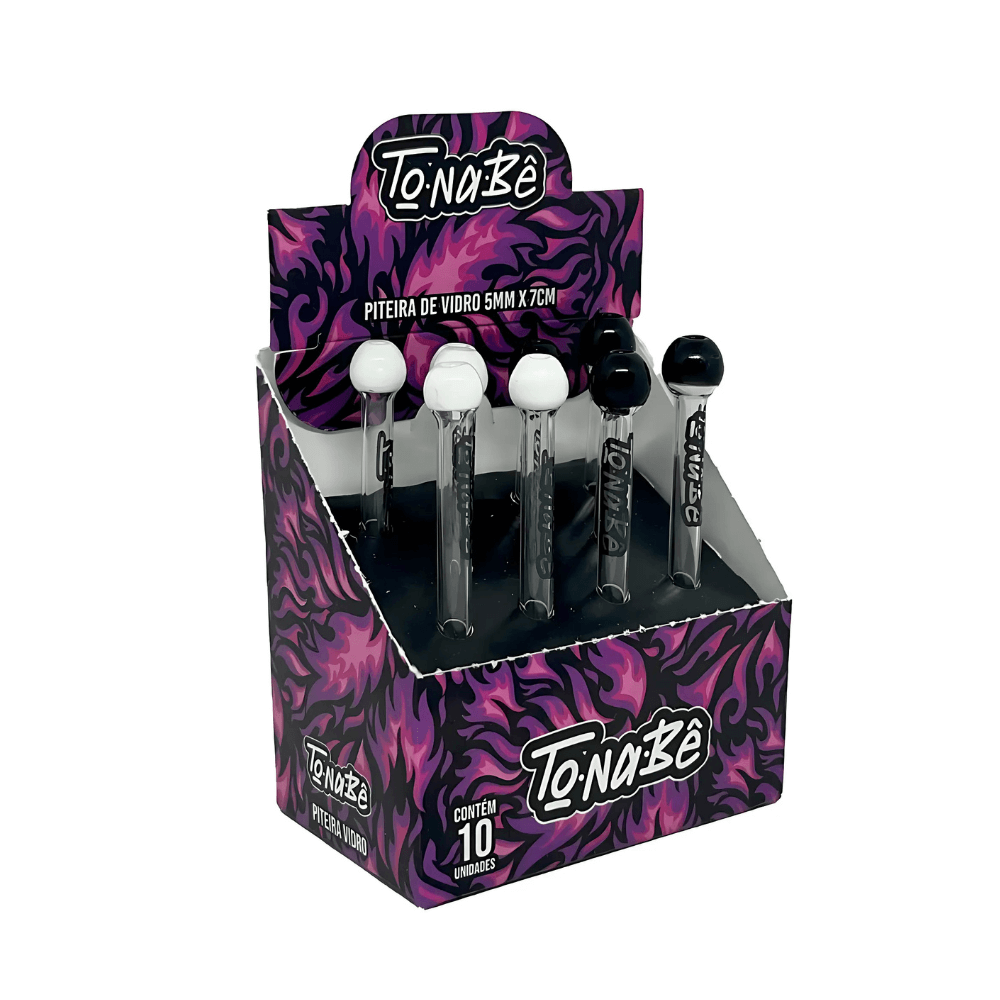 Piteira de Vidro Tonabê bolinha - Display C/10 Unidades