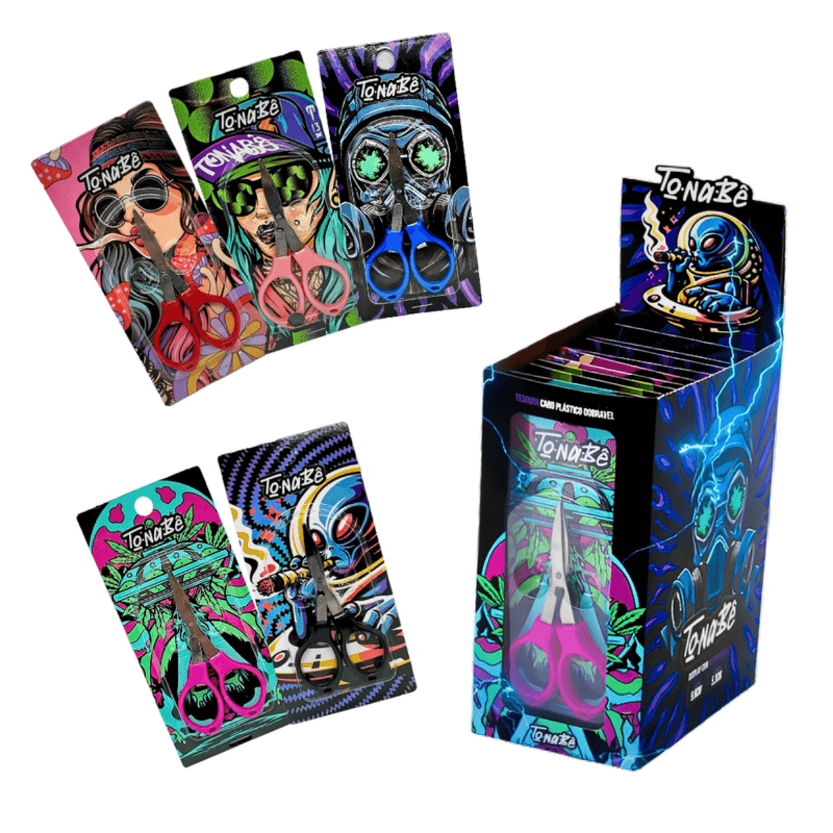 Tesoura Dobrável de Plástico Tonabê - Display C/10 Tesouras - Imagem 7