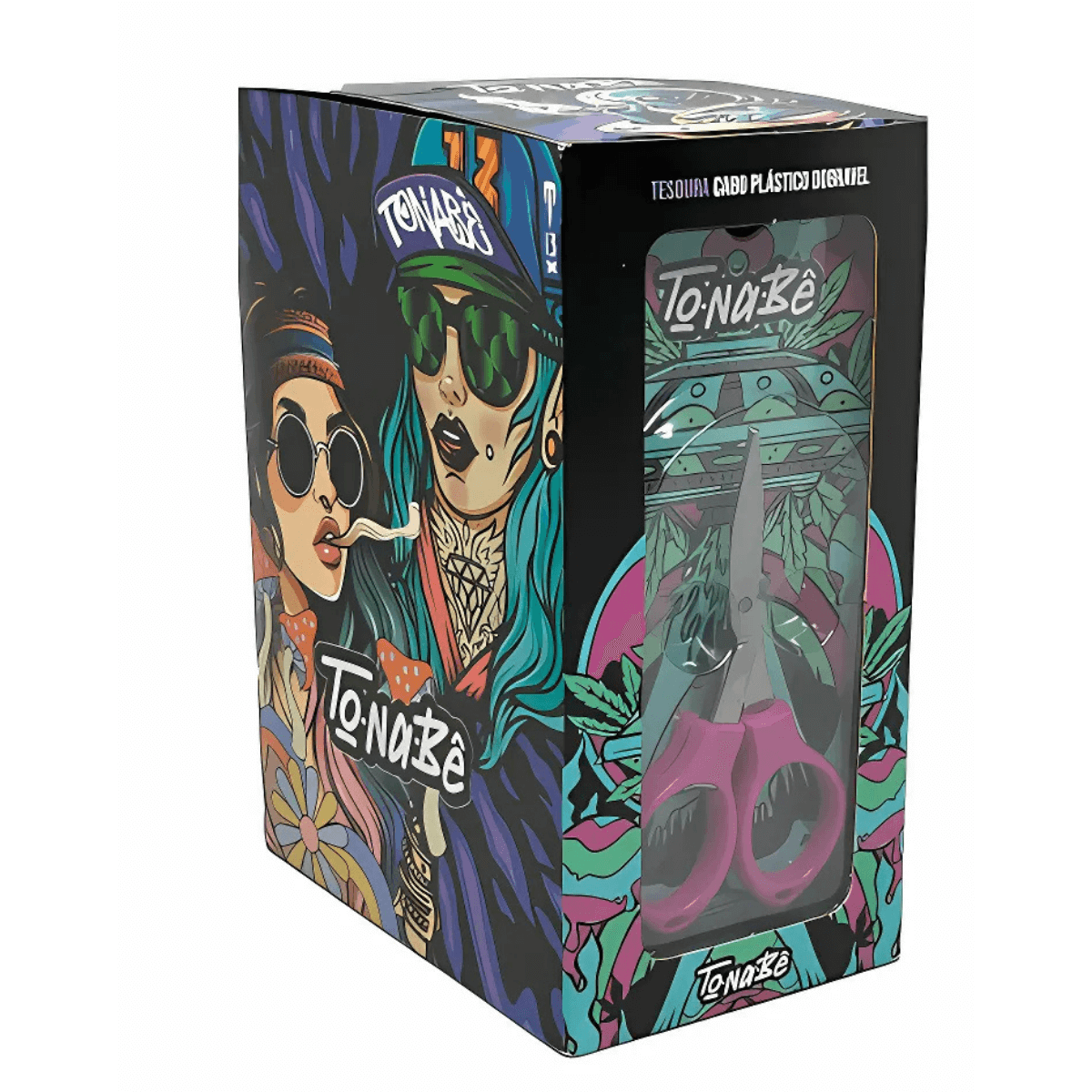 Tesoura Dobrável de Plástico Tonabê - Display C/10 Tesouras