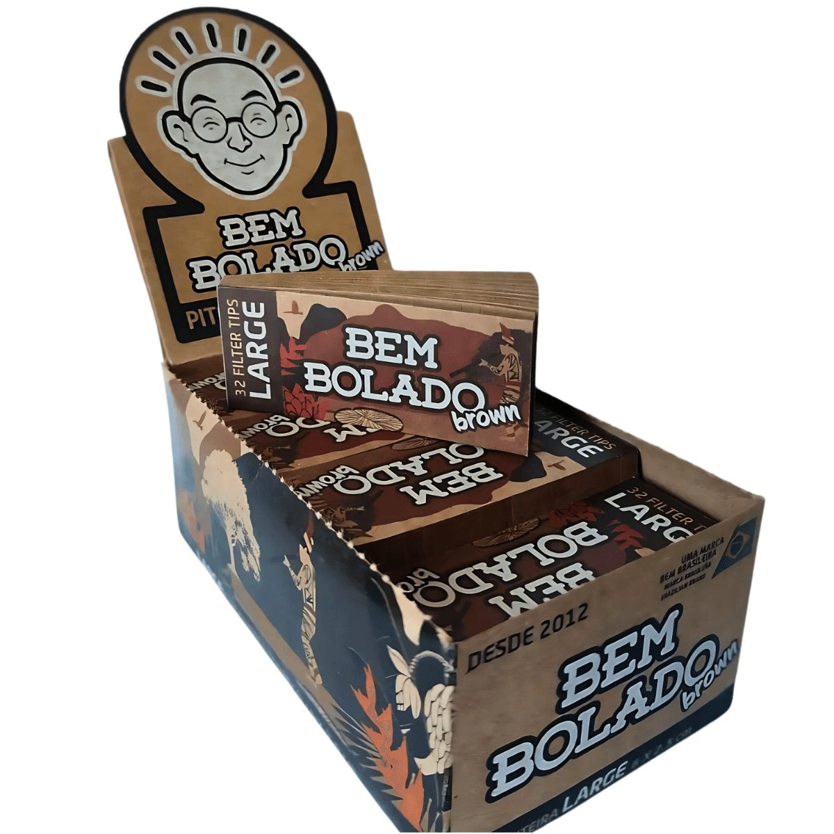 Piteira Bem Bolado Brown Large - Display C/24 Livretos - Imagem 3