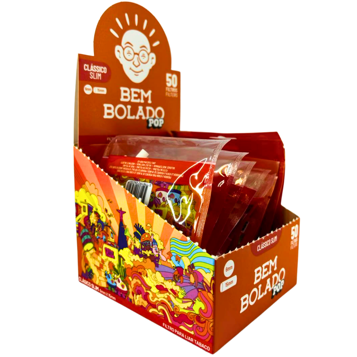 Filtro Bem Bolado Pop Classico Slim - Display C/ 10 Mini Bags