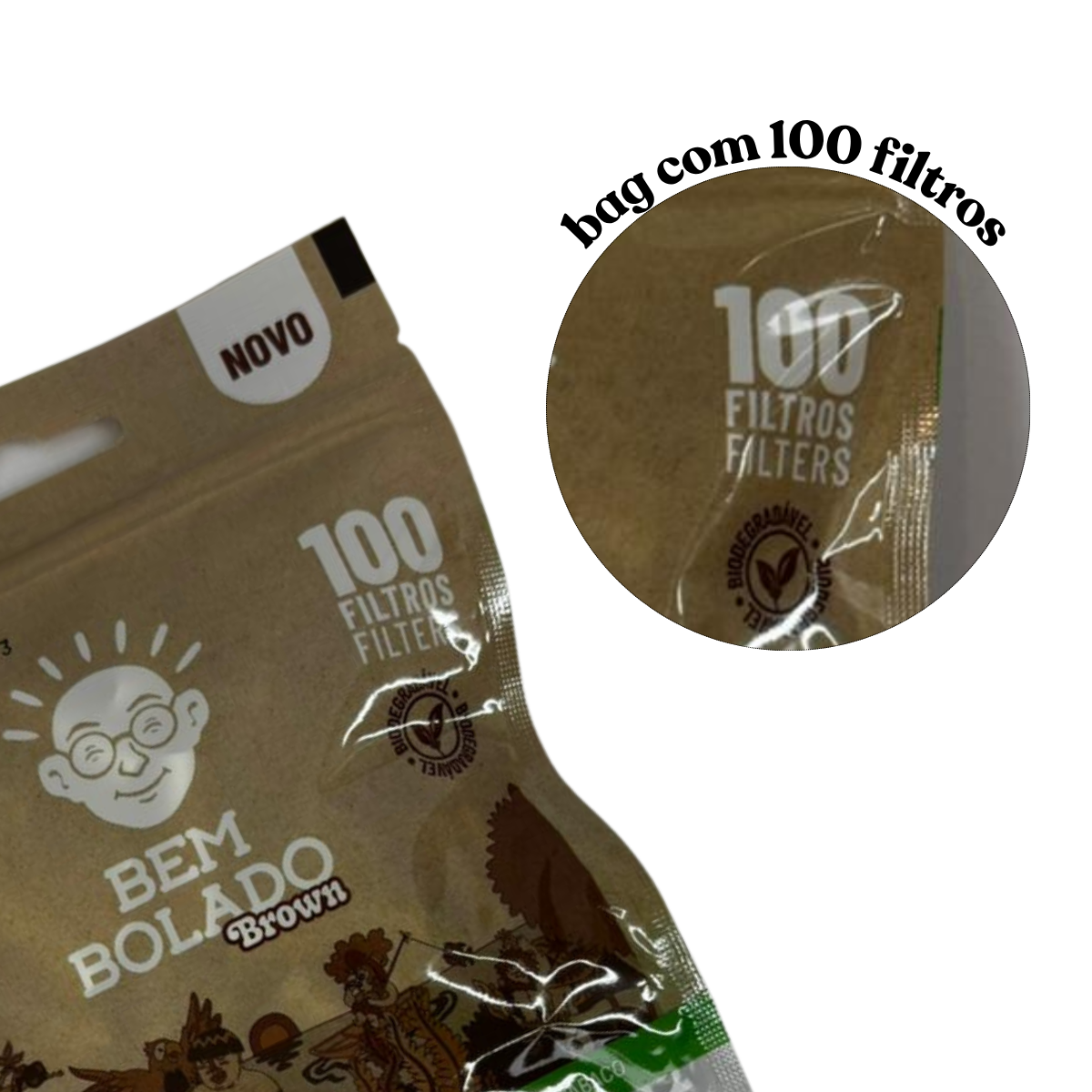 Filtro Bem Bolado Classico Brown Slim Longo - Display C/10 Bags - Imagem 3