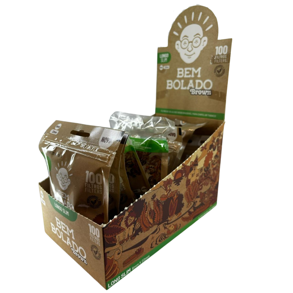 Filtro Bem Bolado Classico Brown Slim Longo - Display C/10 Bags - Imagem 5