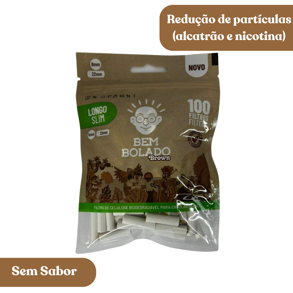 Filtro Bem Bolado Classico Brown Slim Longo - Display C/10 Bags - Imagem 7