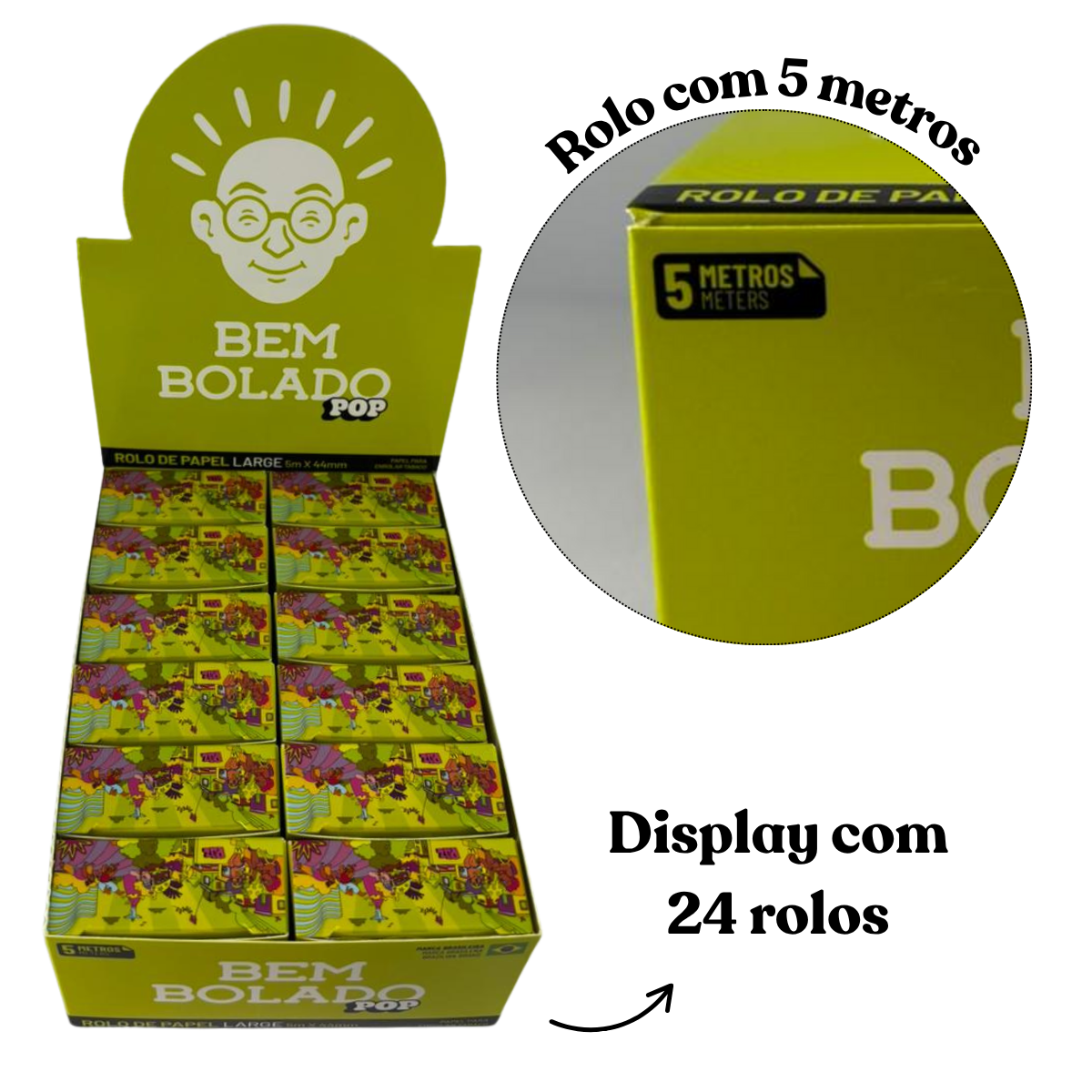 Seda Bem Bolado PP Rolls large 5 metros - Display C/24 Rolos - Imagem 3