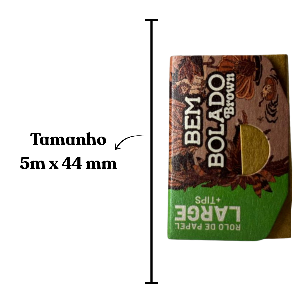 Seda Bem Bolado Brown Rolls Tips Large 5 metros - Display C/24 Rolos - Imagem 4