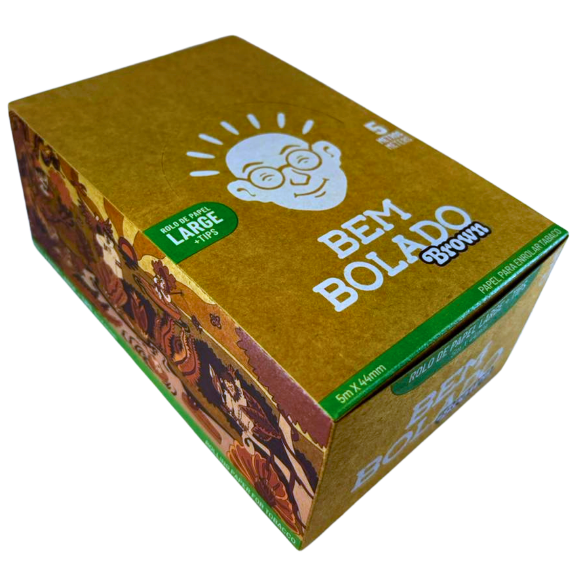Seda Bem Bolado Brown Rolls Tips Large 5 metros - Display C/24 Rolos - Imagem 5