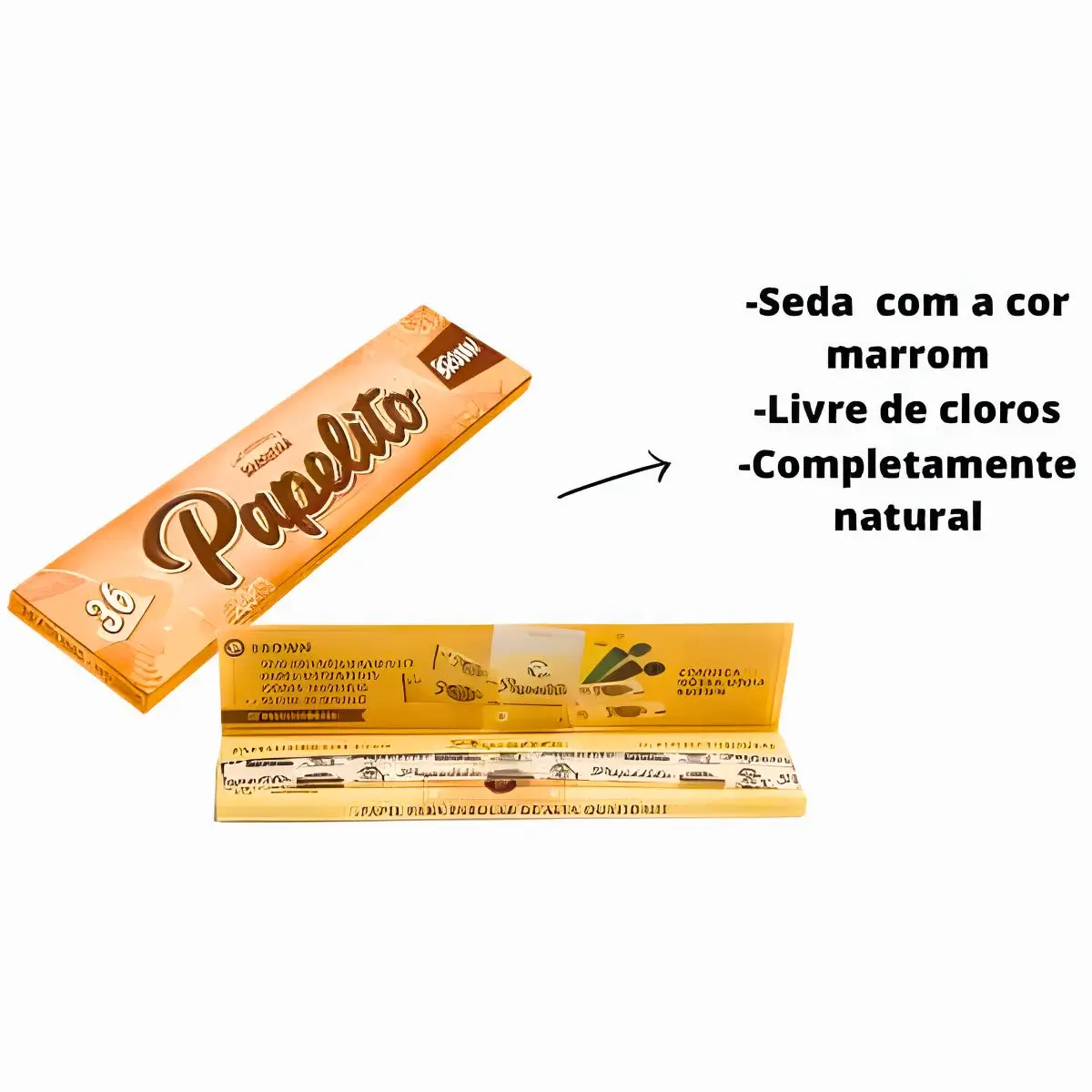 Seda Papelito Brown King Size - Display C/50 Livretos - Imagem 2