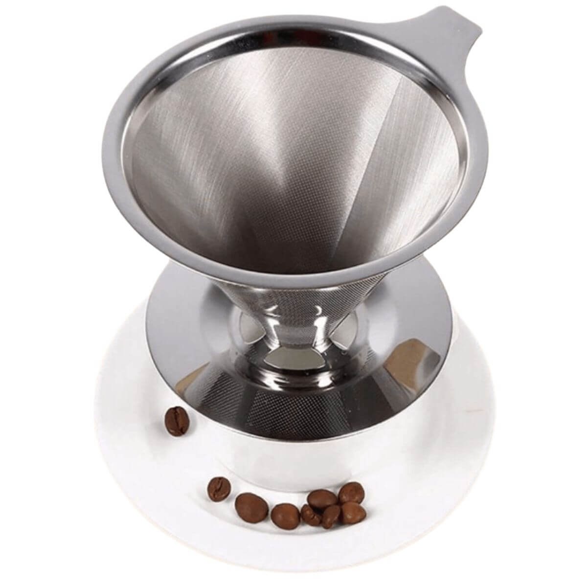 Filtro Coador de Cafe Inox com Base Sem Uso de Papel