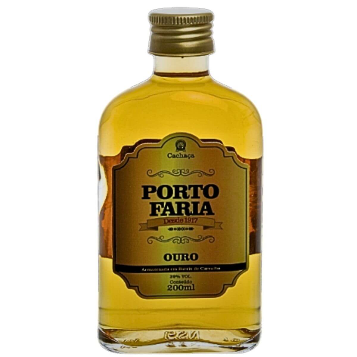 Cachaça Porto Faria Alambique Ouro 200ml