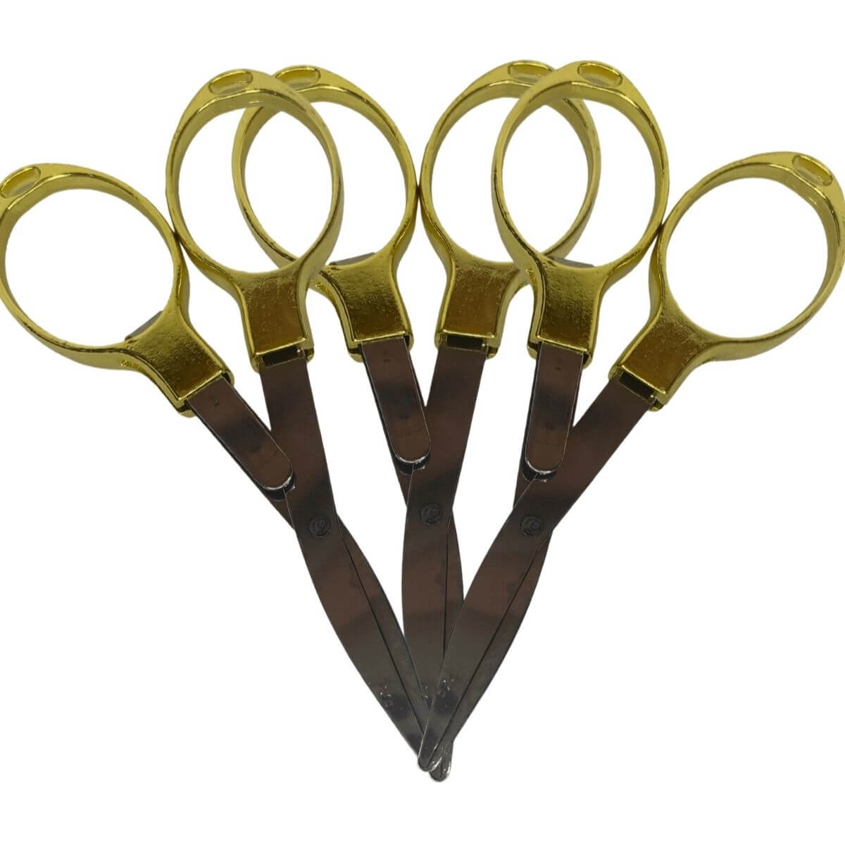 Tesoura de Metal Dobravél Dourado - Kit C/3 Unidades