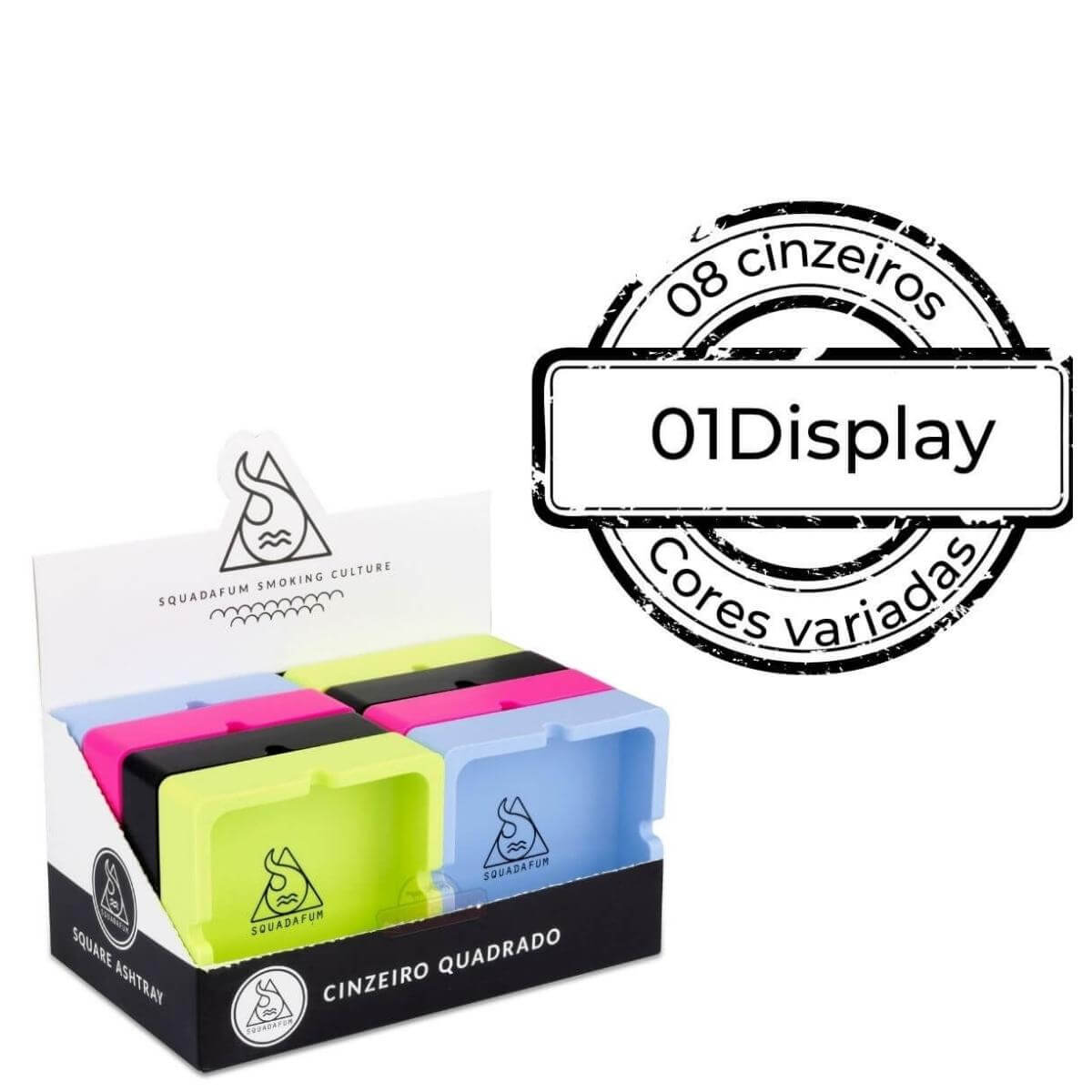 Cinzeiro de Silicone Quadrado Multiuso Squadafum 10x10 - Display C/8