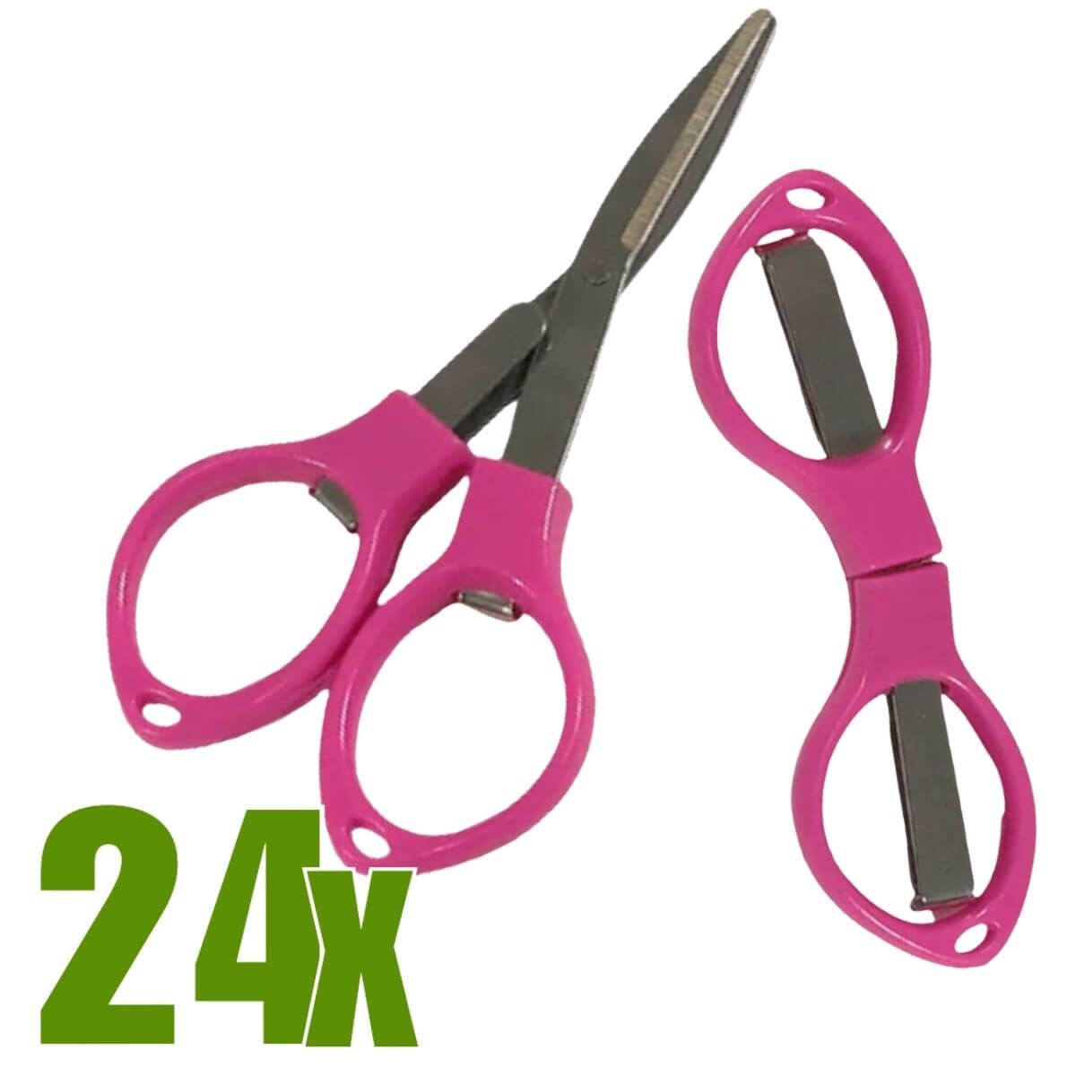 Tesoura de Plastico Dobrável Rosa - Pacote C/24 unidades