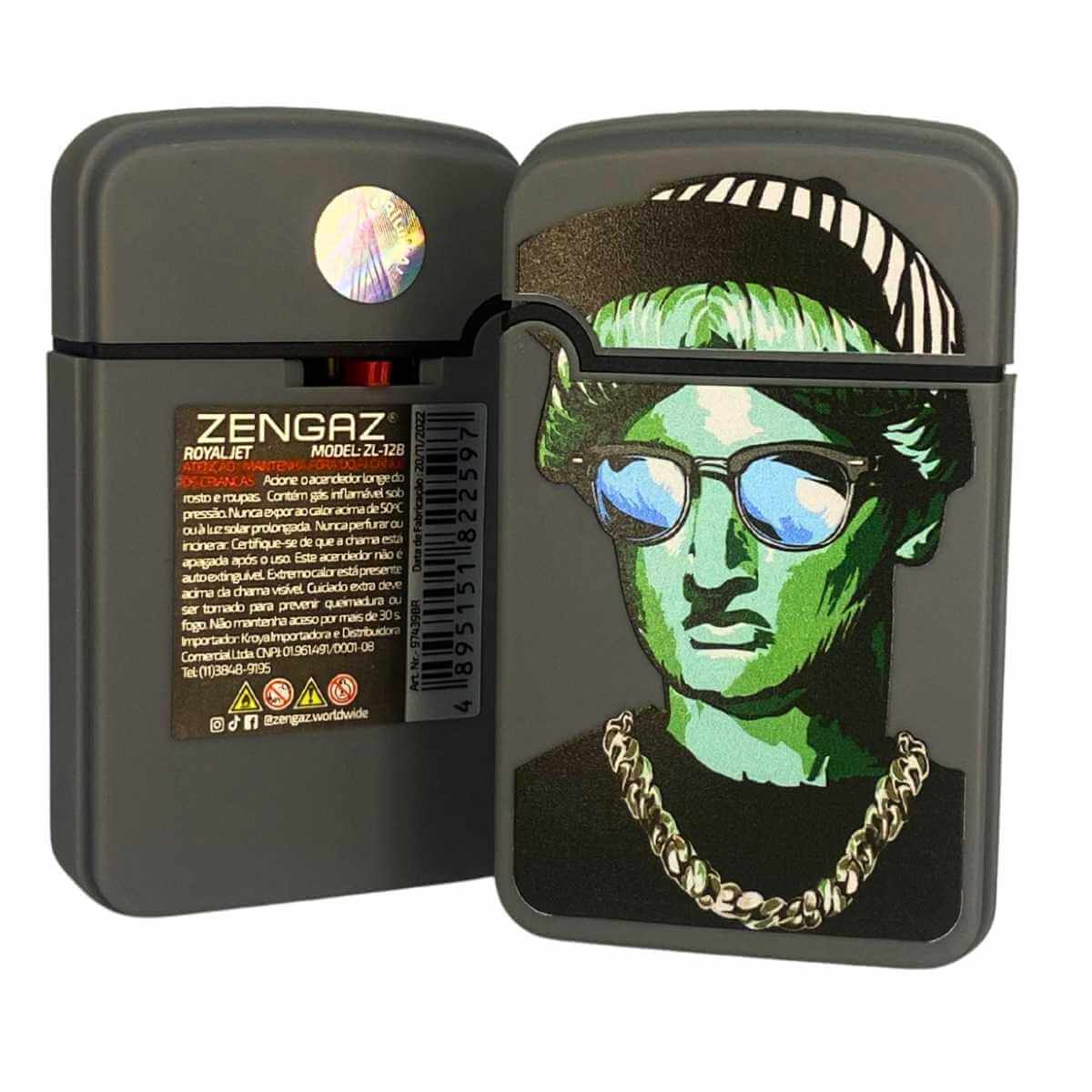Isqueiro Maçarico Zengaz Zl-12 Royal Jet Ilustrado Blister - Unidade - Imagem 3