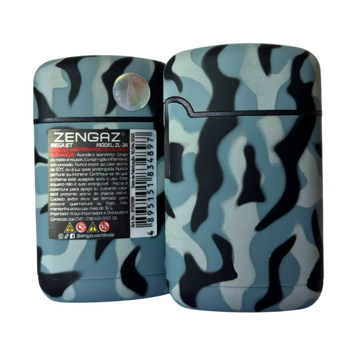 Isqueiro Maçarico Zengaz Zl-3A Mega Jet Camuflage - Unidade - Imagem 2