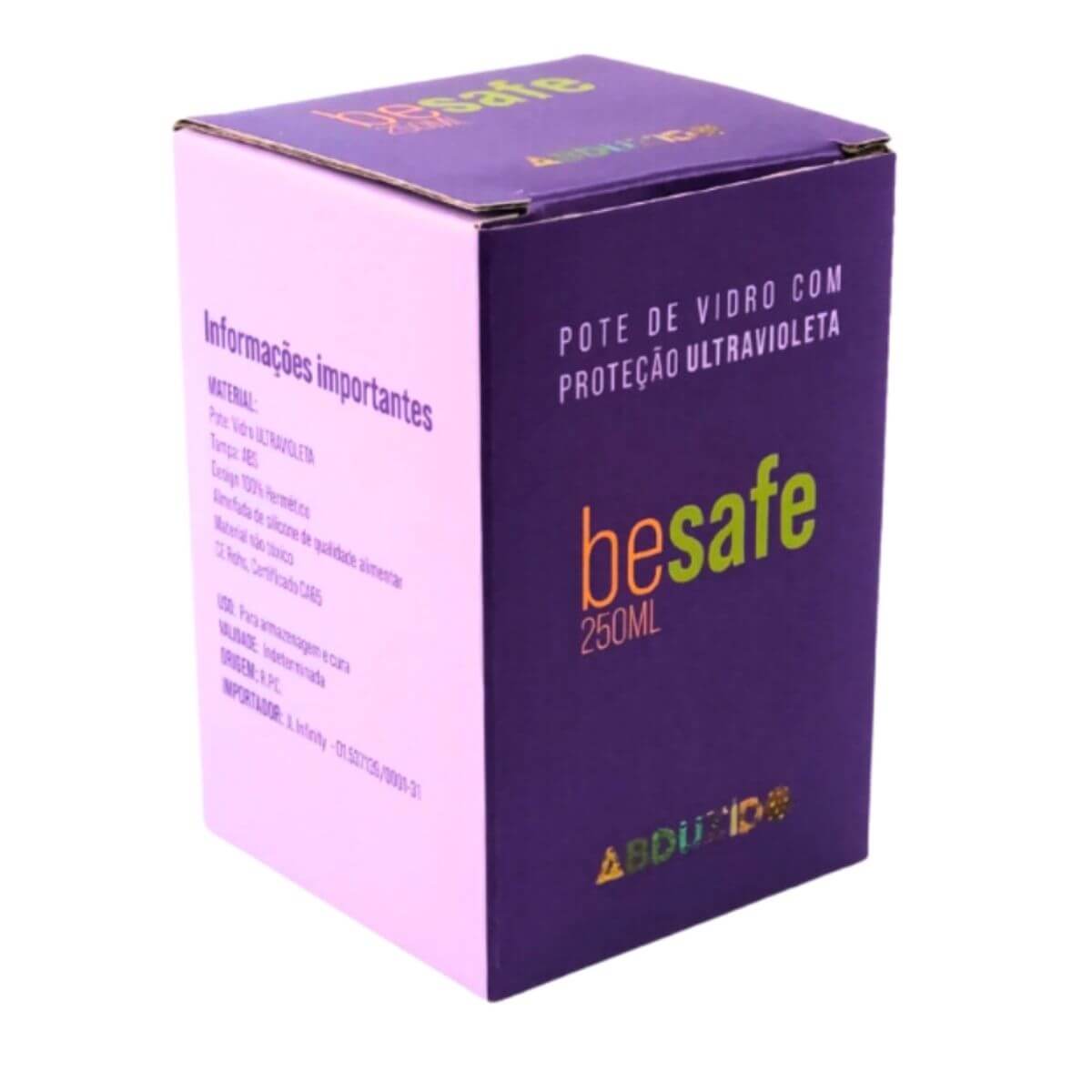 POTE VIDRO UV ABDZ BESAFE 250ML PTO - Imagem 2