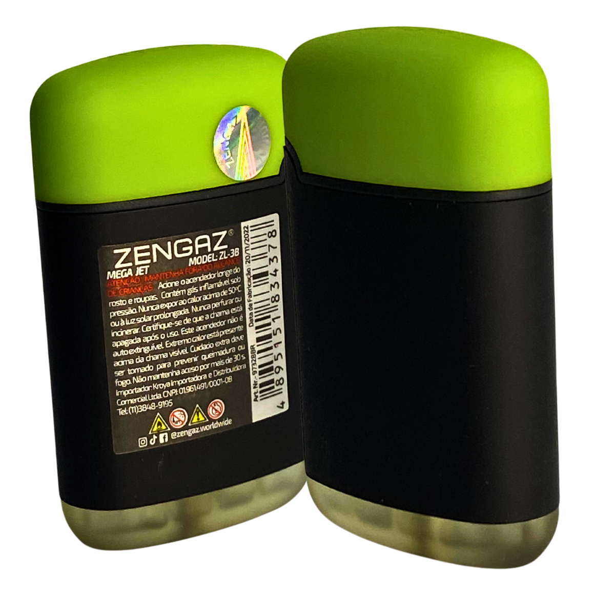 Isqueiro Maçarico Zengaz Zl-3B Mega Jet Emb Bicolor - Unidade - Imagem 2