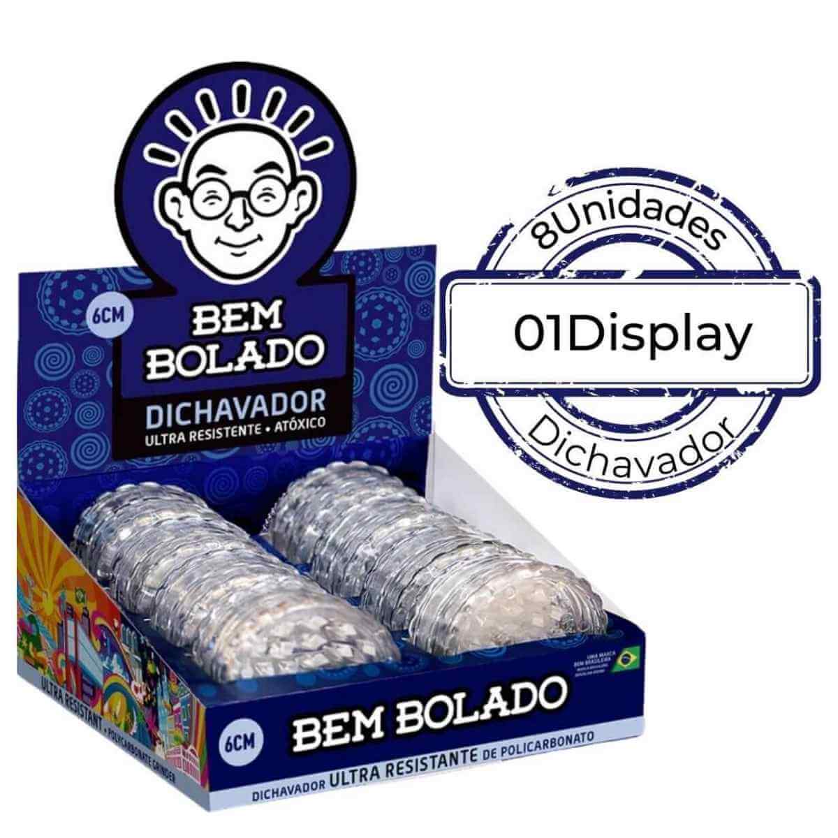 Dichavador Bem Bolado Policabornato 6cm Transparente - Display C/8