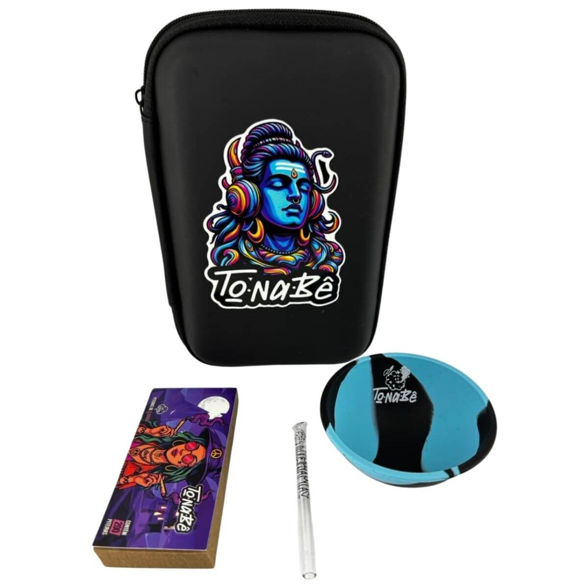 Kit Tonabe Case G C/ Piteira de Papel, Piteira de Vidro, Adesivo e Cuia