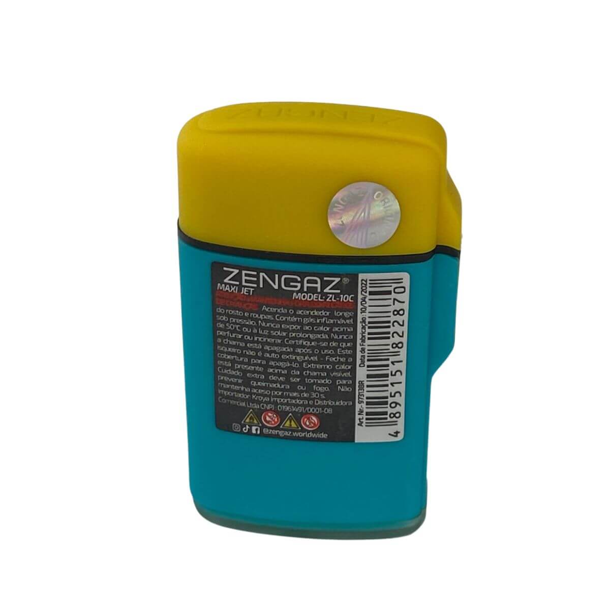 Isqueiro Maçarico Zengaz ZL-10 Maxi Jet Em Bi-Cores Smoking - Unidade - Imagem 9