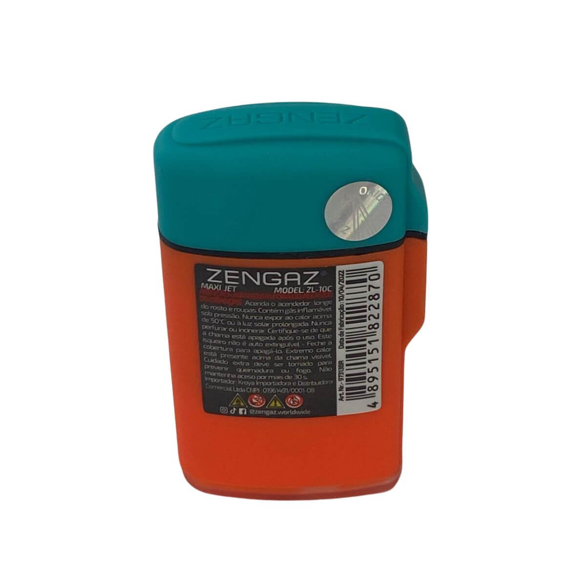 Isqueiro Maçarico Zengaz ZL-10 Maxi Jet Em Bi-Cores Smoking - Unidade - Imagem 8