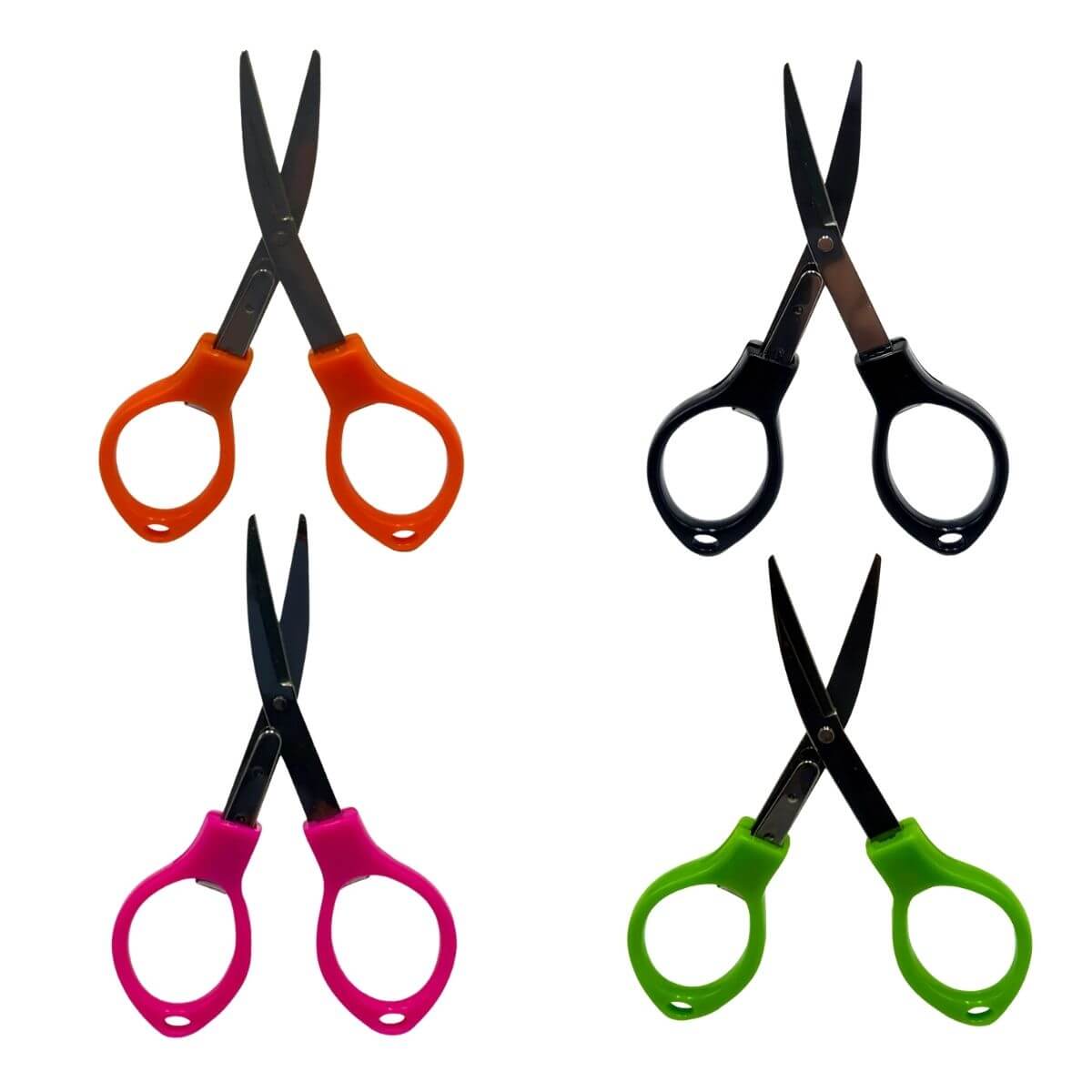 Tesoura Dobravel Guru de Metal Cabo Plástico Multicolor Display C/12 Unidades - Imagem 2