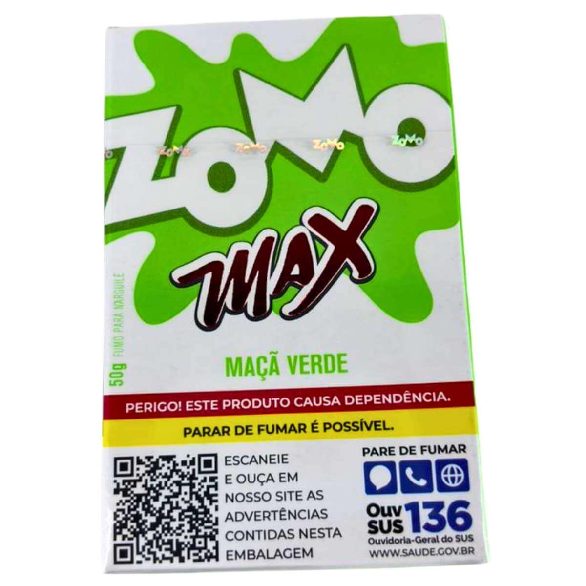 Fumo Narguile Zomo Max N Maça Verde - Display C/10 Unidades - Imagem 3