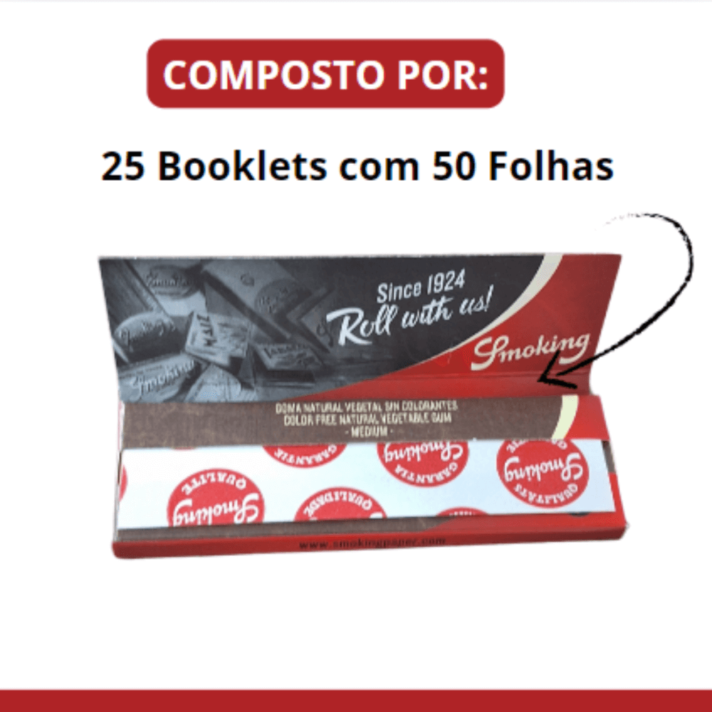 Seda Smoking Brown Medium 1 1/4 MCB - Livreto C/50 Folhas - Imagem 4