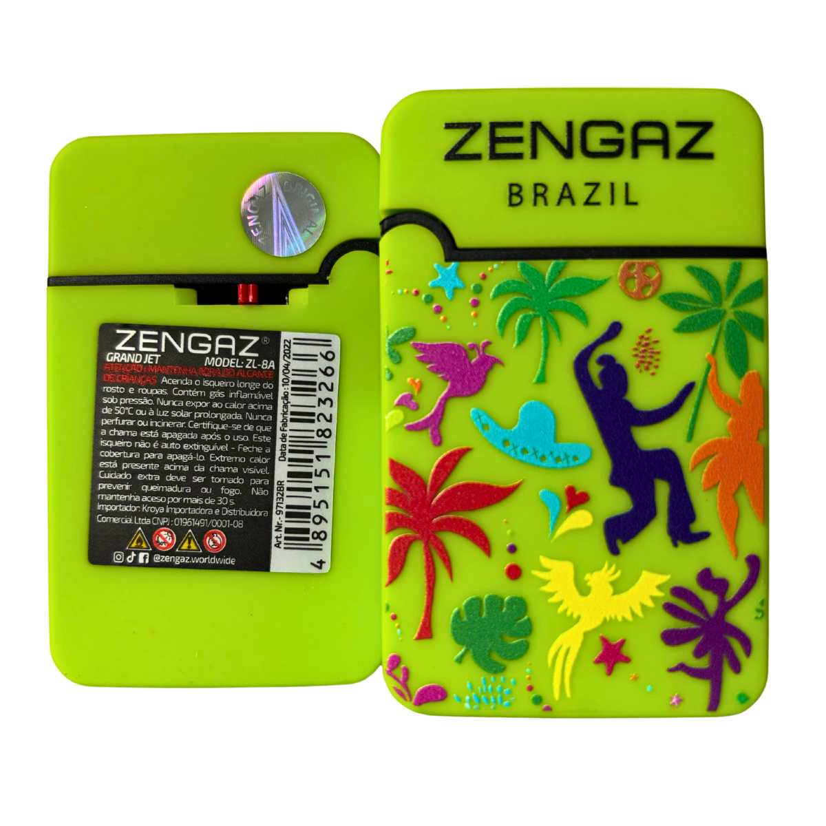 Isqueiro Maçarico Zengaz ZL-8 Grand Jet Cores Carnaval - Display C/12 - Imagem 6