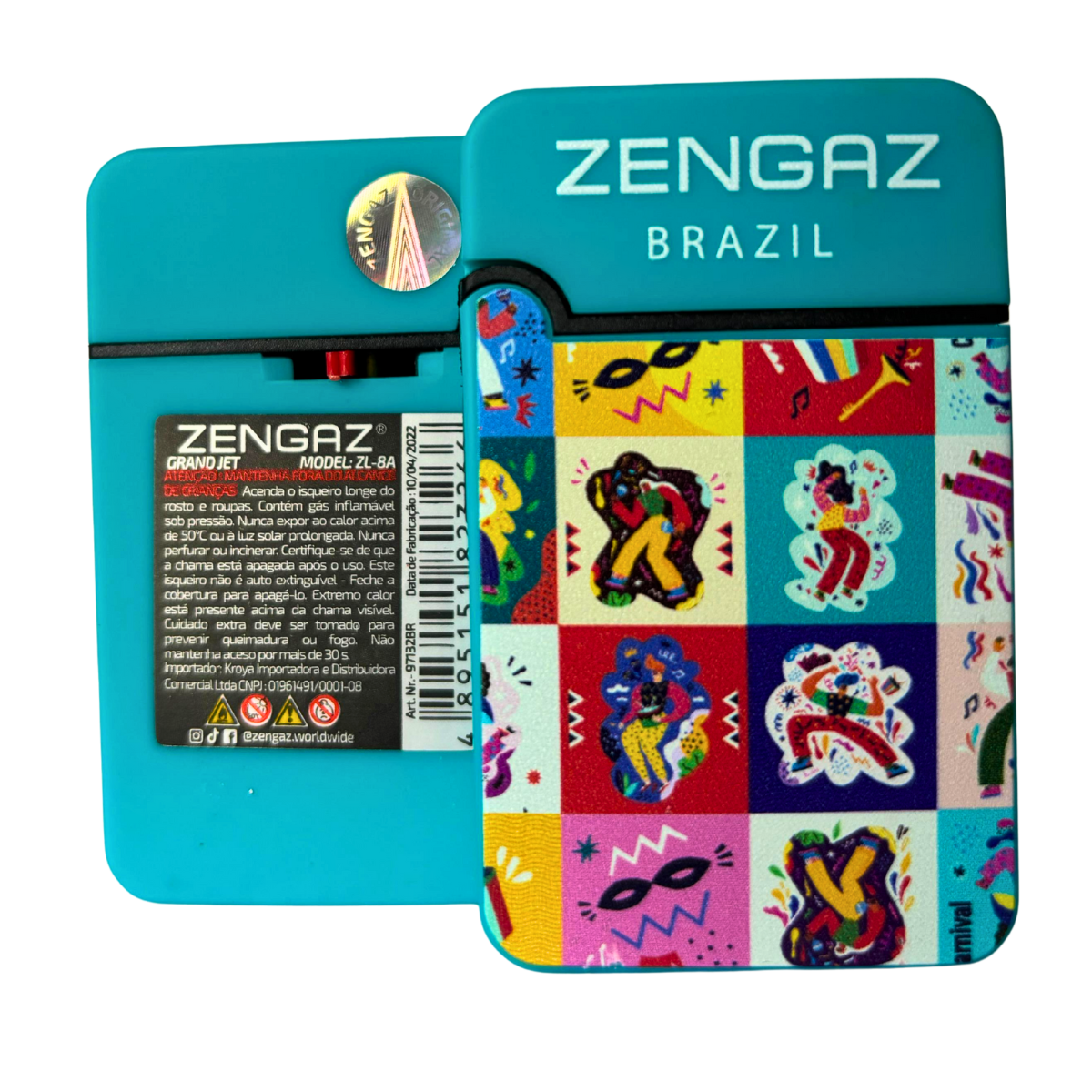 Isqueiro Maçarico Zengaz ZL-8 Grand Jet Cores Carnaval - Display C/12 - Imagem 7