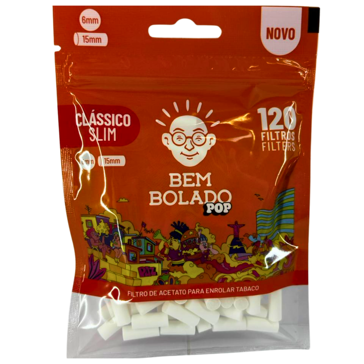 Filtro Bem Bolado Pop Classico Slim - Bag C/ 120 unidades