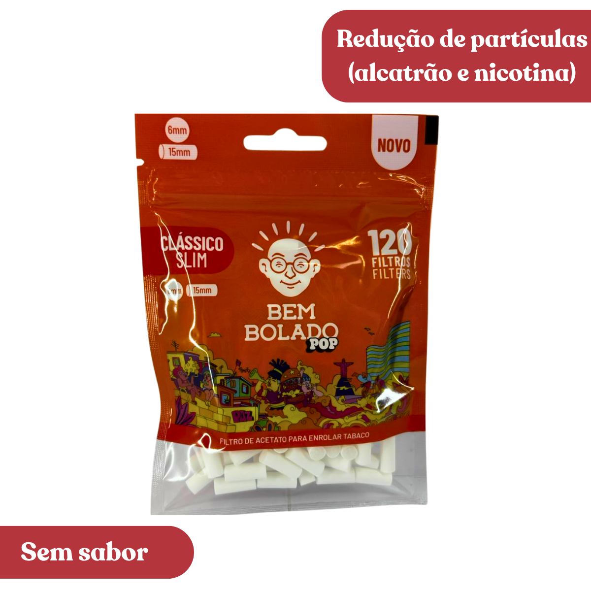 Filtro Bem Bolado Pop Classico Slim - Bag C/ 120 unidades - Imagem 2
