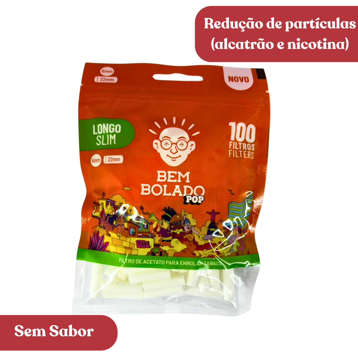 Filtro Bem Bolado Pop Classico Longo - Bag C/ 100 unidades - Imagem 3