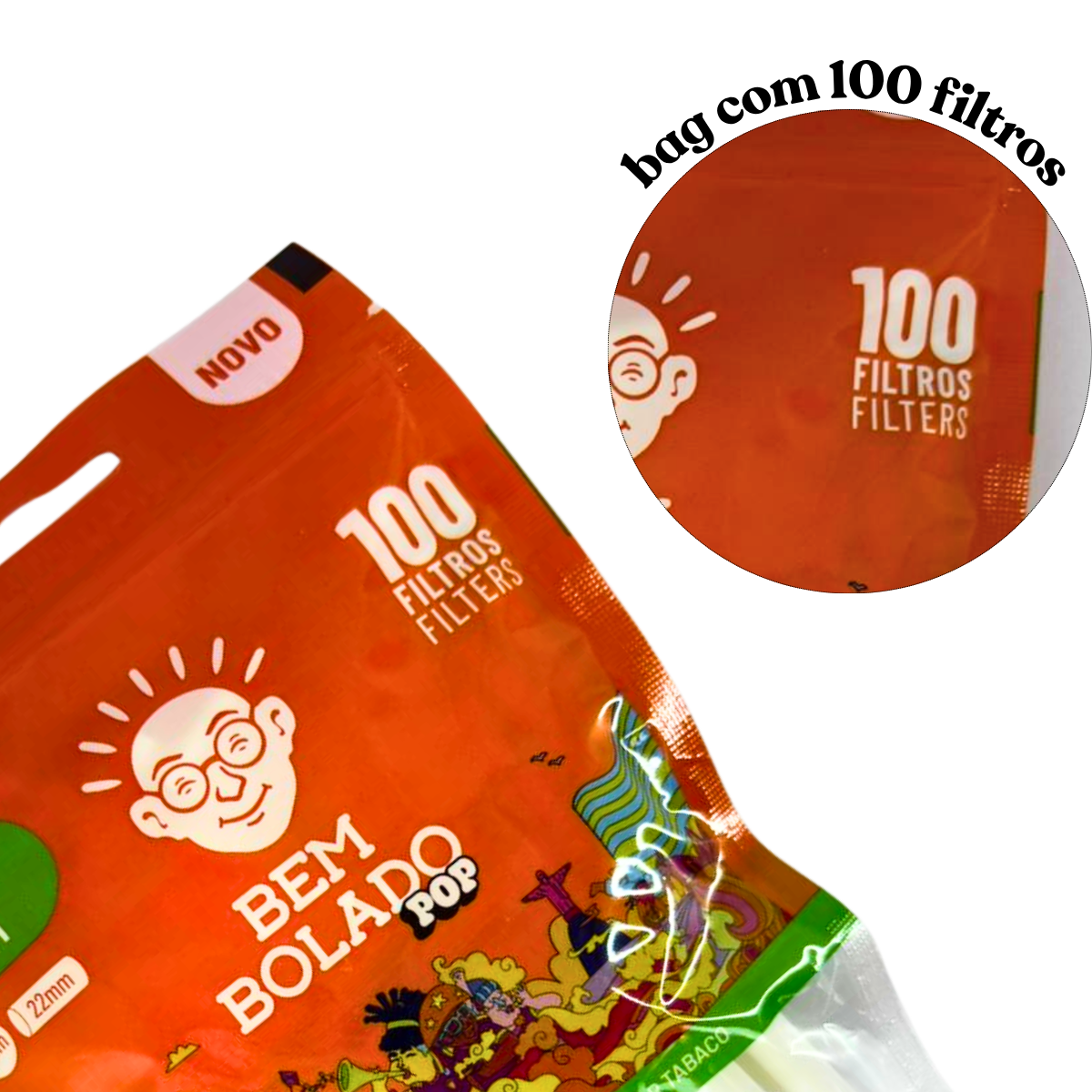Filtro Bem Bolado Pop Classico Longo - Bag C/ 100 unidades - Imagem 2