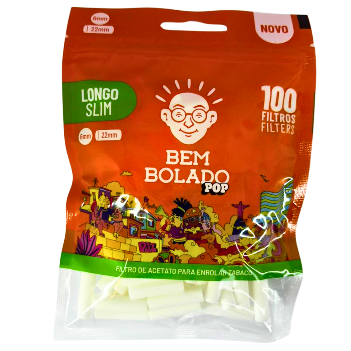 Filtro Bem Bolado Pop Classico Longo - Bag C/ 100 unidades