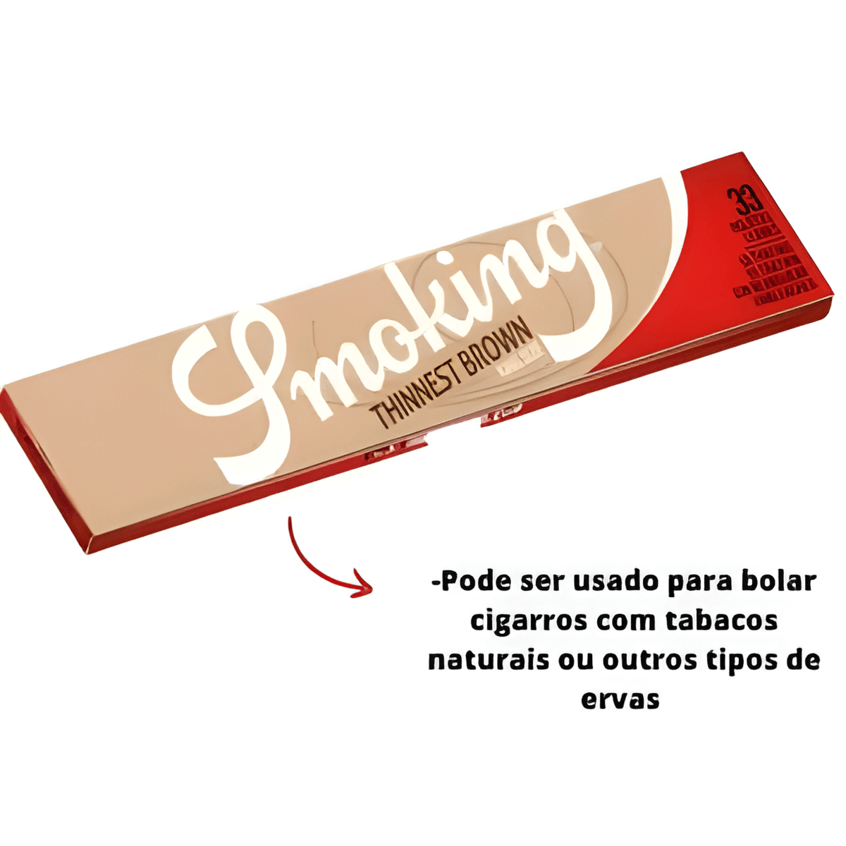 Seda Smoking Thinnest Brown King Size MCB - Livreto C/33 Folhas - Imagem 3