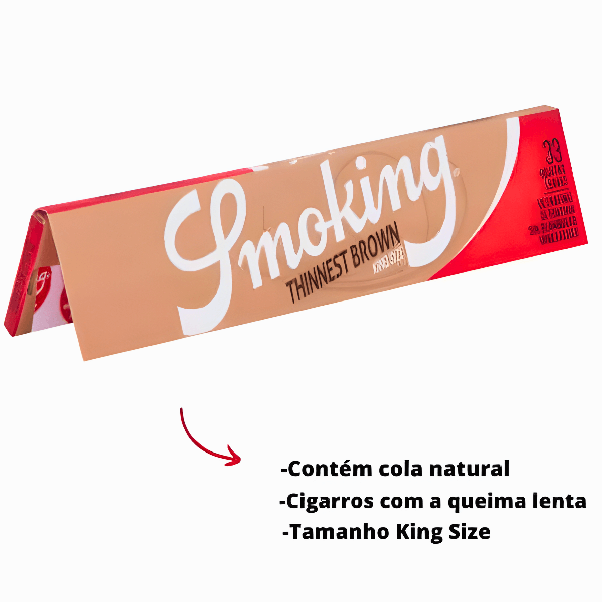 Seda Smoking Thinnest Brown King Size MCB - Livreto C/33 Folhas - Imagem 2