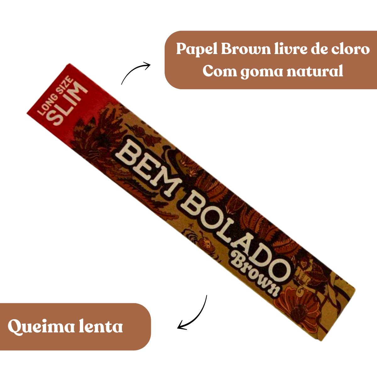 Seda Bem Bolado Brown Long Size Slim 35 Folhas - Unidade - Imagem 4