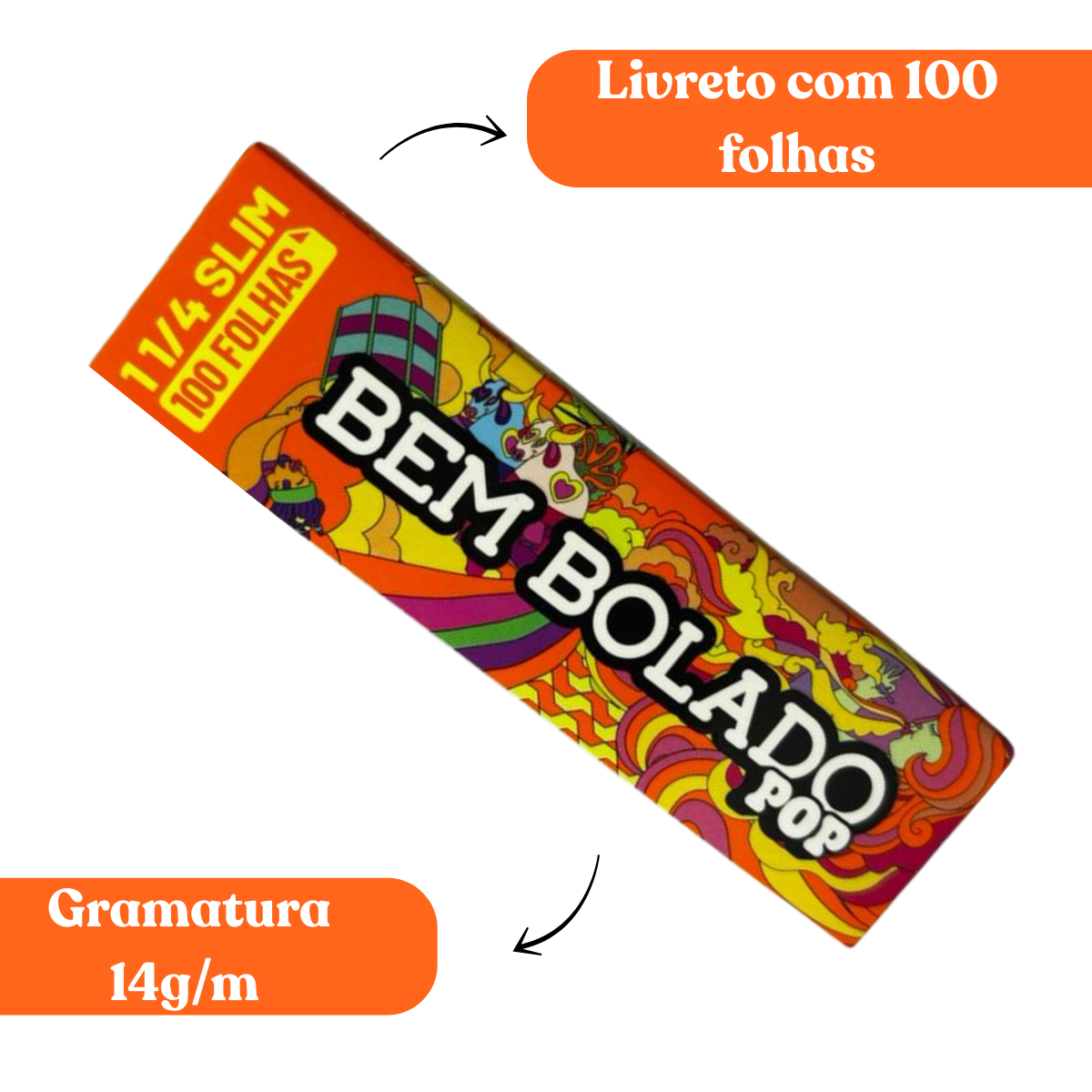 Seda Bem Bolado PP 1 1/4 Slim 100 Folhas - Unidade - Imagem 3