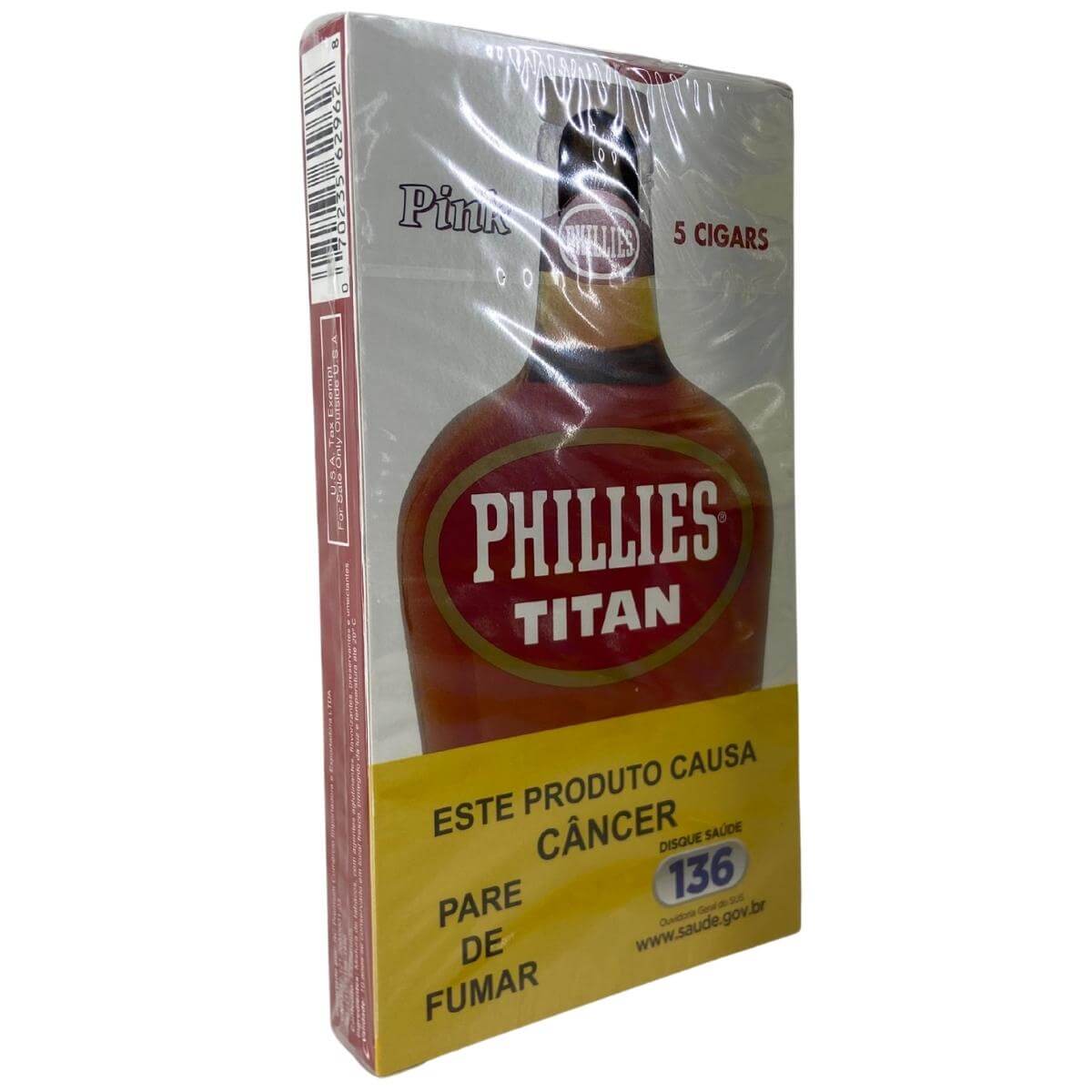 CHARUTO PHILLIES TITAN COGNAC PINK - Maço 5 unidades