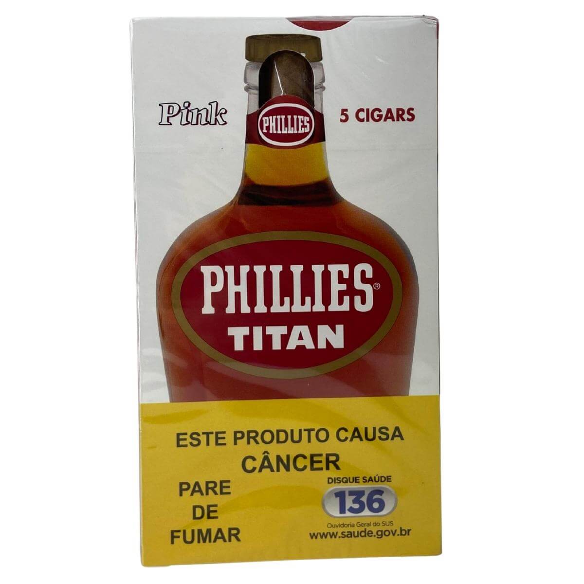 CHARUTO PHILLIES TITAN COGNAC PINK - Maço 5 unidades - Imagem 2