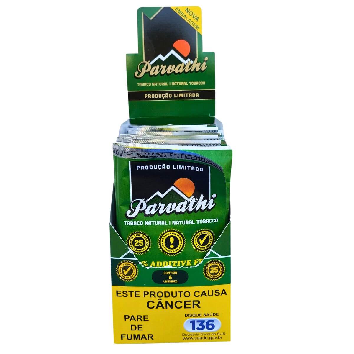 Tabaco / Fumo Parvathi - Display C/6 Bags 25g - Imagem 2