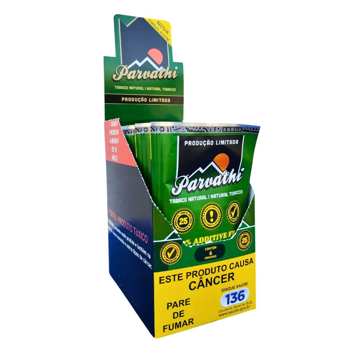 Tabaco / Fumo Parvathi - Display C/6 Bags 25g