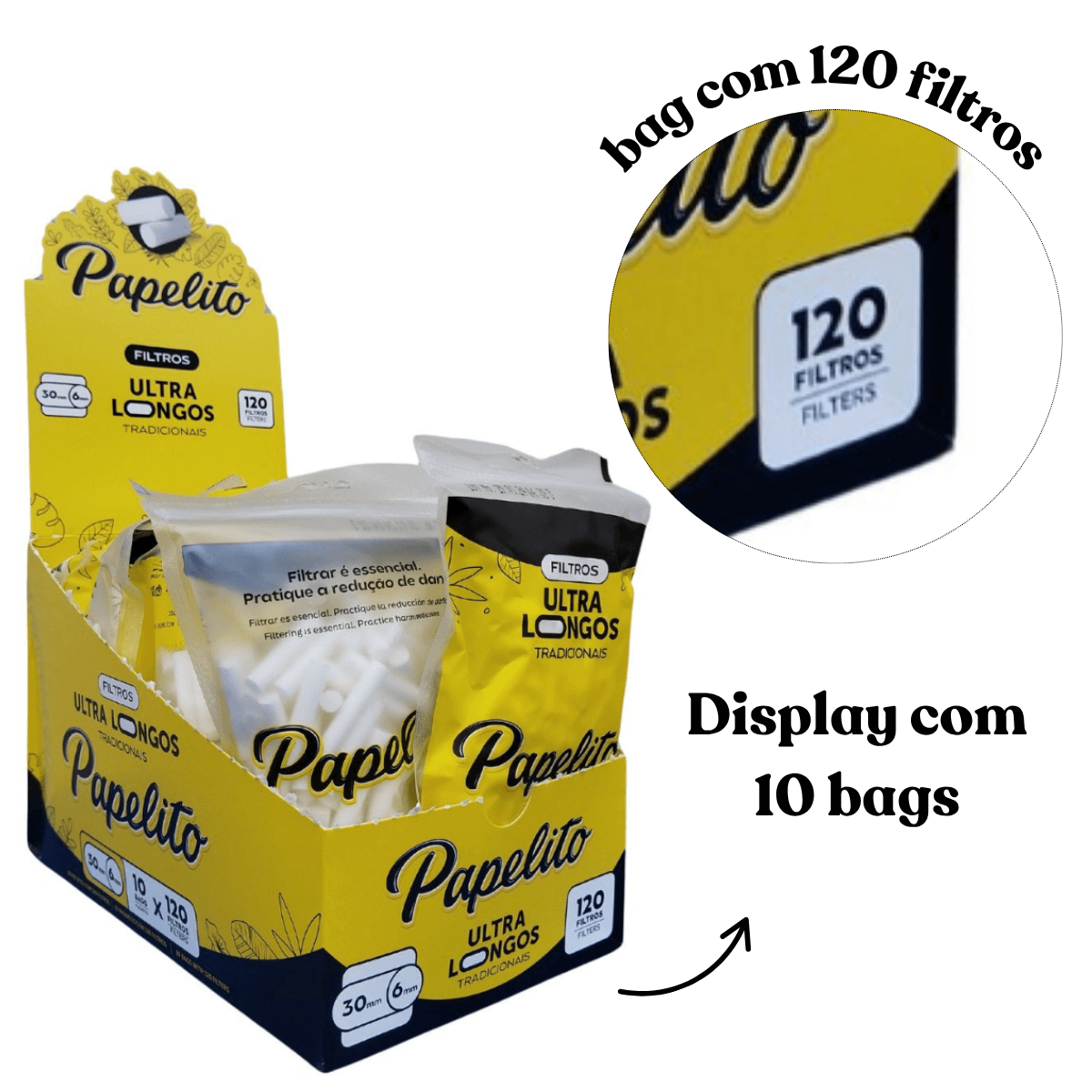 Filtro Tradicional Papelito Ultra Longo - Display C/10 Bag - Imagem 2