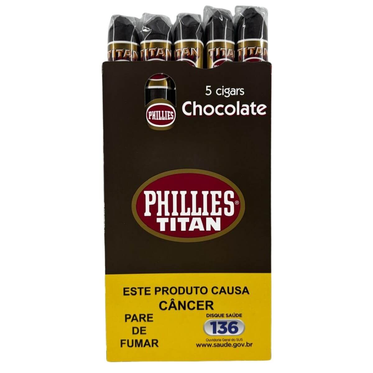 Kit 5 Maços Phillies Titan - 2 Chocolate / 2 Congnac / 01 Tradicional - Imagem 2
