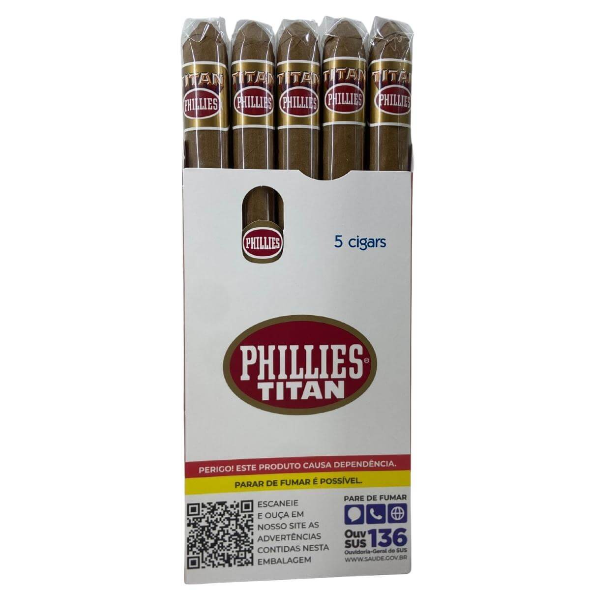 Kit 5 Maços Phillies Titan - 2 Chocolate / 2 Congnac / 01 Tradicional - Imagem 3