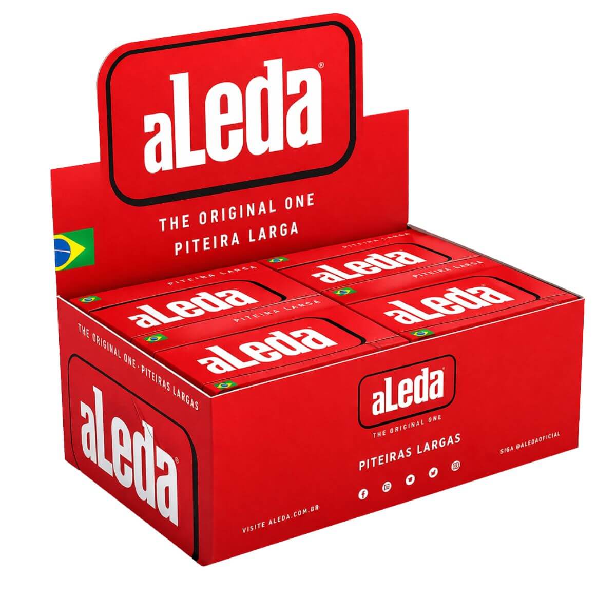 Piteira de Papel Aleda Vermelha Larga - Display C/20 livretos - Imagem 2