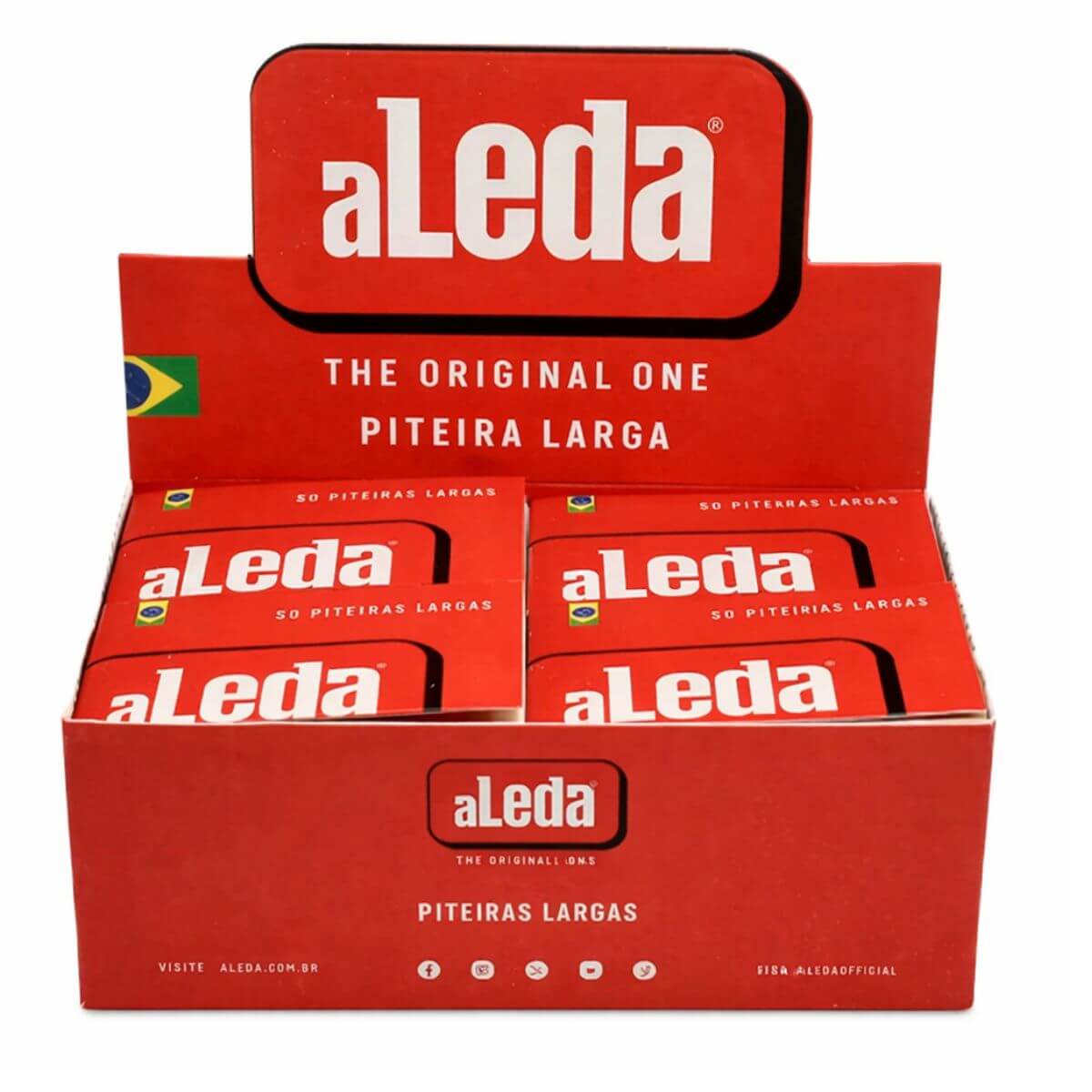 Piteira de Papel Aleda Vermelha Larga - Display C/20 livretos - Imagem 4