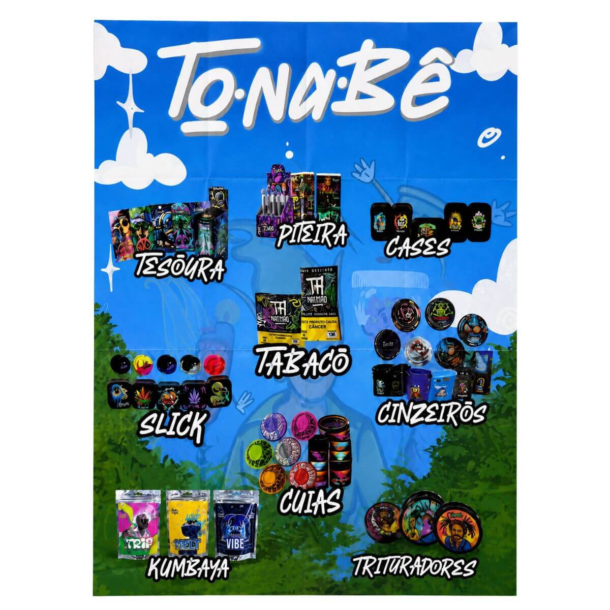 Kit Case Tonabê Full Print C/ Cuia, Piteira, Kumbaya, Tesoura e Adesivo - Imagem 9